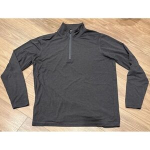 Duluth Trading Wool Blend Base Layer,1/4 Zip Thumb Hole, Heather Black, Size Lrg